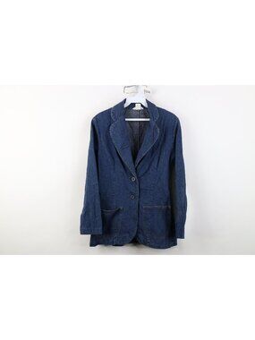Vtg 70s Levis Orange Tab Womens 8 Faded Denim Jean Blazer Suit Jacket Blue USA